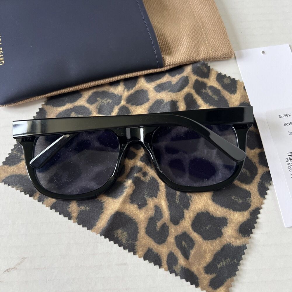 Veronica Beard Jane Square Frame Sunglasses Black NWB - Picture 8 of 9